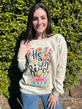 Load image into Gallery viewer, He Is Risen Floral Sweatshirt- Curvy
