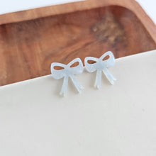 Load image into Gallery viewer, Girly Bow Studs - Light Blue