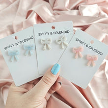 Load image into Gallery viewer, Girly Bow Studs - Light Blue