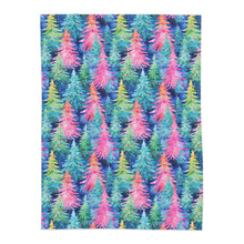 Load image into Gallery viewer, Merry & Bright Trees Sherpa Blanket