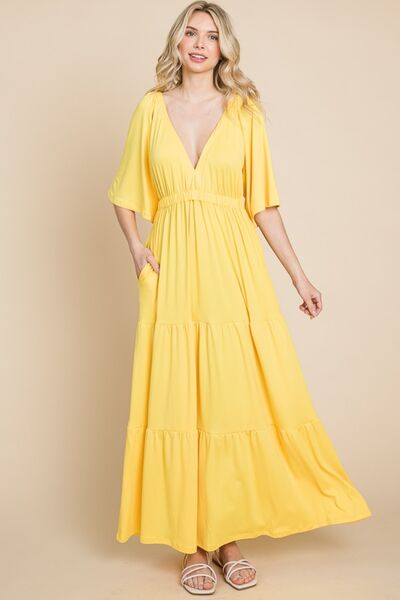 Stay Golden Tiered Maxi Dress