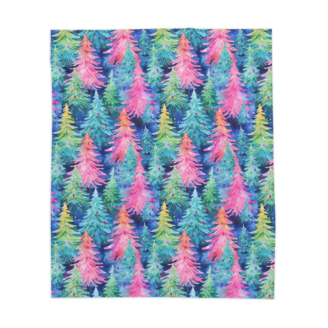 Merry & Bright Trees Sherpa Blanket