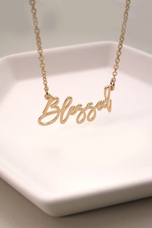 Blessed Script Necklace