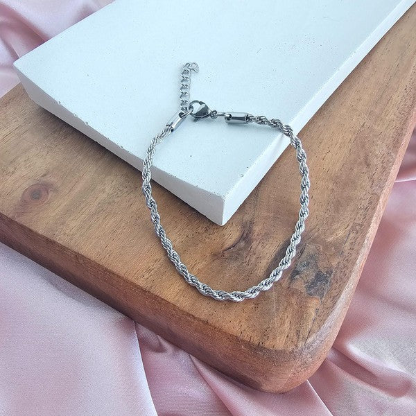 Stuck on You Rope Bracelet- Silver