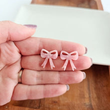 Load image into Gallery viewer, Girly Bow Studs - Pink
