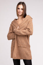 Load image into Gallery viewer, Hooded Open Front Sweater Cardigan
