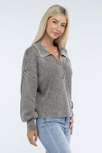 Load image into Gallery viewer, Washed Collared Henley Sweater
