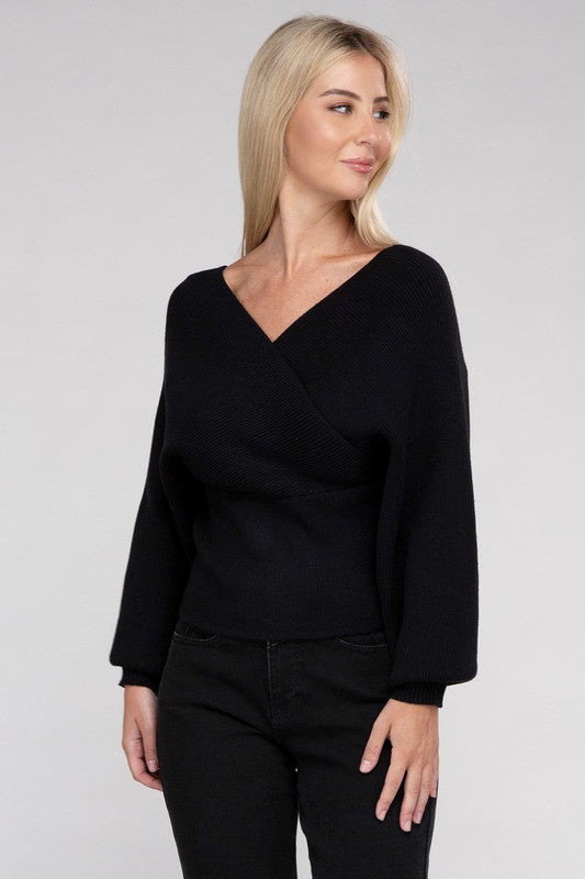 Stay Timeless Wrap Sweater