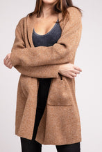 Load image into Gallery viewer, Hooded Open Front Sweater Cardigan
