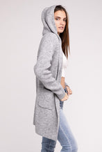 Load image into Gallery viewer, Hooded Open Front Sweater Cardigan
