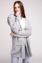 Load image into Gallery viewer, Hooded Open Front Sweater Cardigan
