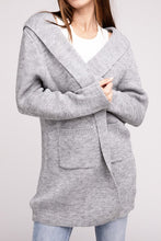 Load image into Gallery viewer, Hooded Open Front Sweater Cardigan
