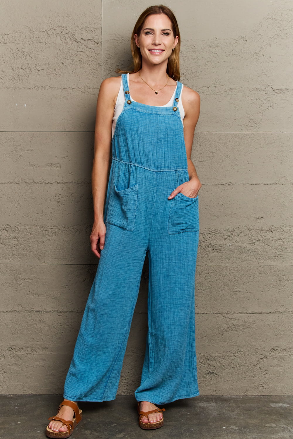 Playfully Me Gauze Overalls