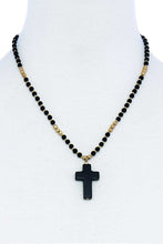Load image into Gallery viewer, Beaded Cross Pendant Necklace

