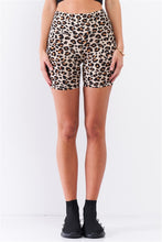 Load image into Gallery viewer, Taupe Leopard Print Biker Shorts
