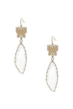 Load image into Gallery viewer, Butterfly Clear Stone Dangle Earrings
