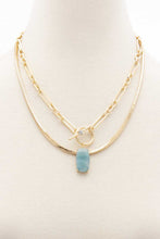 Load image into Gallery viewer, Oval Stone Layered Necklace
