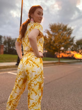 Load image into Gallery viewer, Yellow Tie-Dye Top And Pants Set

