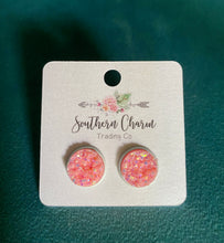 Load image into Gallery viewer, Breast Cancer Awareness Druzy Earrings
